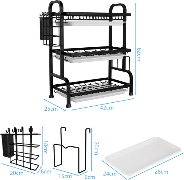 ESTANTE ESCURRIDOR DE PLATOS 3 NIVELES+ENVIO GRATIS🎁